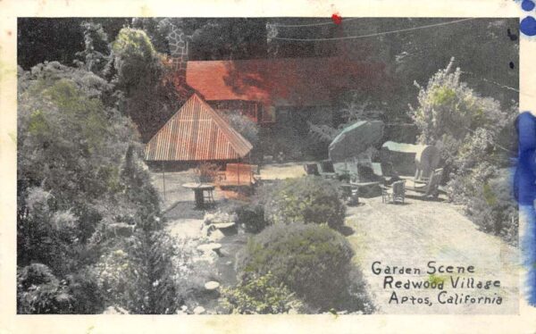 Aptos California Redwood Village Garden Scene Vintage Postcard AA87673