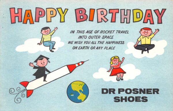 New York City Hillside Shoe Store Dr.Posner Birthday Greetings Ad PC AA87679