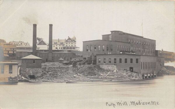 Madison Maine Pulp Mill Real Photo Vintage Postcard AA87805