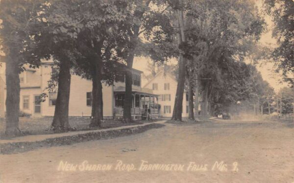 Farmington Falls Maine New Sharon Road Real Photo Vintage Postcard AA87817