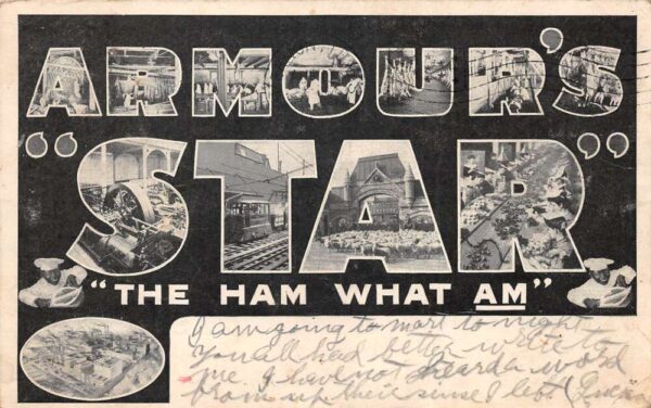Armour Star Ham Large Letter Food Advertising Vintage Postcard AA87827