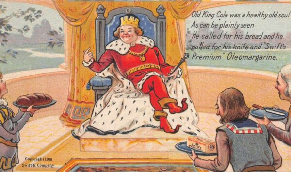 Swifts Premium Oleomargarine Old King Cole Food Ad Vintage Postcard AA87828