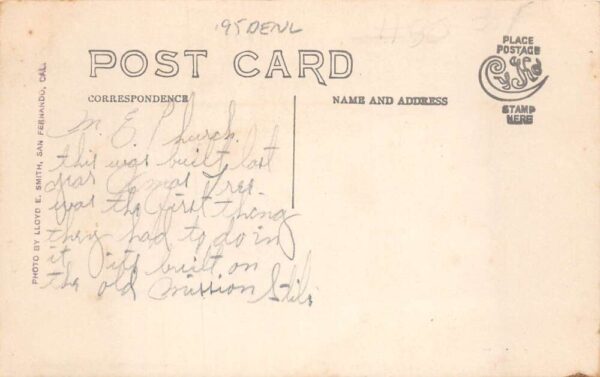 San Fernando California Methodist Church Real Photo Vintage Postcard AA87843 - Image 2