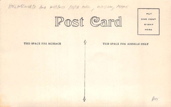 Winslow Maine Hollingsworth and Whitney Paper Mill Real Photo Postcard AA87846 - Image 2