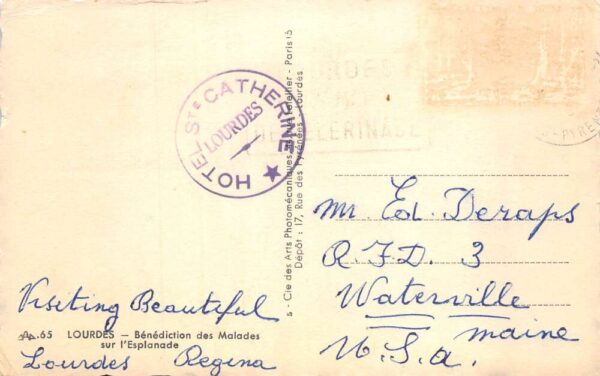 Lourdes France Blessing of the Sick Vintage Postcard AA87853 - Image 2