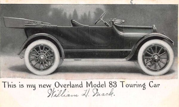 Overland Model 83 Touring Car Automobile Ad Vintage Postcard AA87865