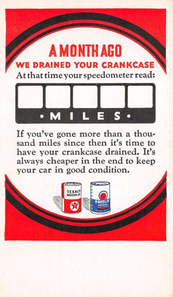 Texaco Havoline Motor Oil Mechanic Ad Vintage Postcard AA87880