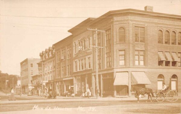 Houlton Maine Main Street Business Street Real Photo Postcard AA88041