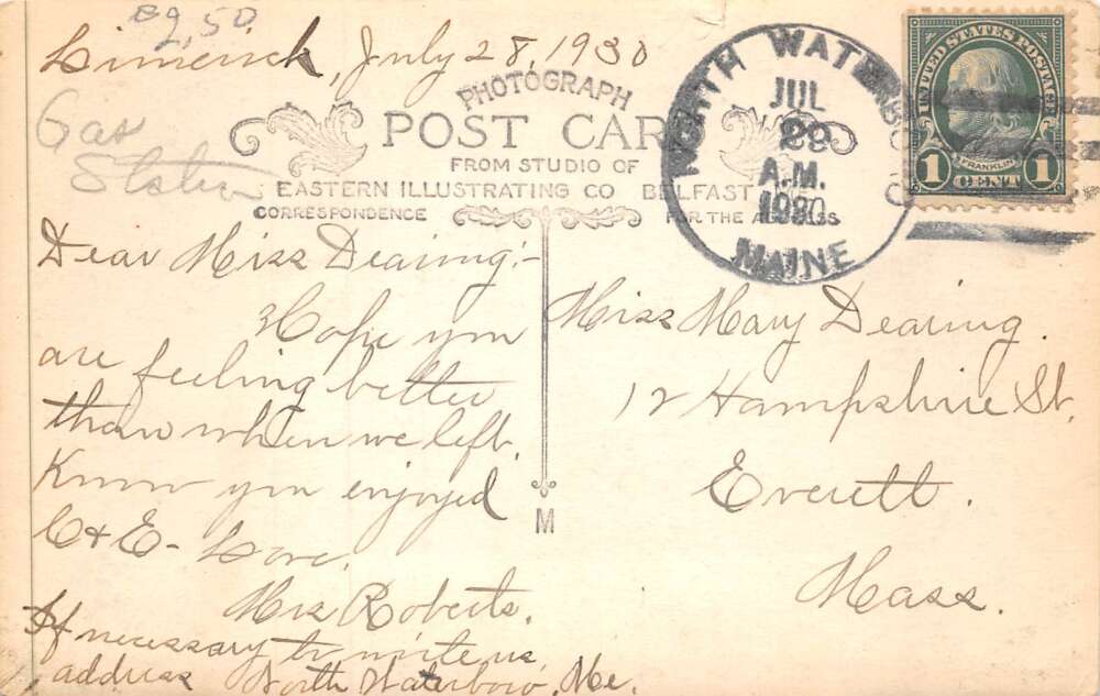 Limerick Maine Main Street Real Photo Vintage Postcard AA88048 - Image 2