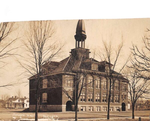 Augusta Wisconsin Augusta High School Real Photo Vintage Postcard AA88057