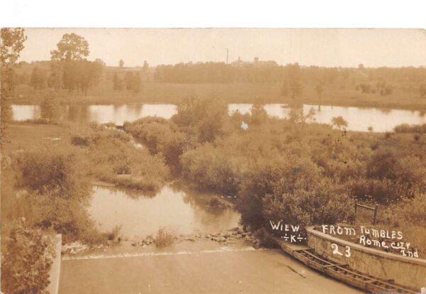 Rome City Indiana View from the Tumbles Real Photo Vintage Postcard AA88058