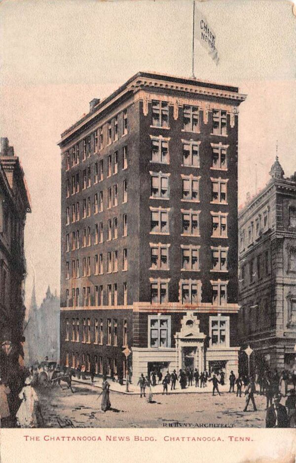 Chattanooga Tennessee Chattanooga News Building Vintage Postcard AA88073
