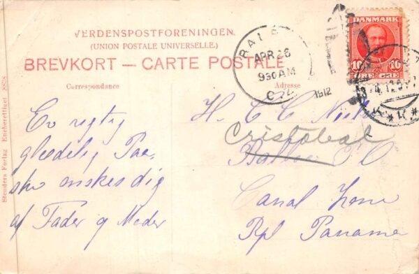Danish Easter Greetings Egg Shaped People Daffodil Vintage Postcard AA88080 - Image 2