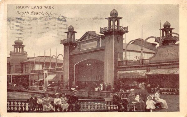 South Beach Staten Island New York Happy Land Park Vintage Postcard AA88081