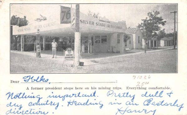 Lovelock Nevada Silver State Auto Court and Gas Station Vintage Postcard AA88196