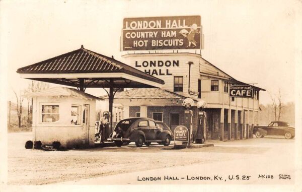 London Kentucky London Hall Cafe Real Photo Vintage Postcard AA88200