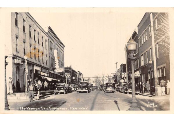 Somerset Kentucky Mt Vernon Street Real Photo Vintage Postcard AA88211