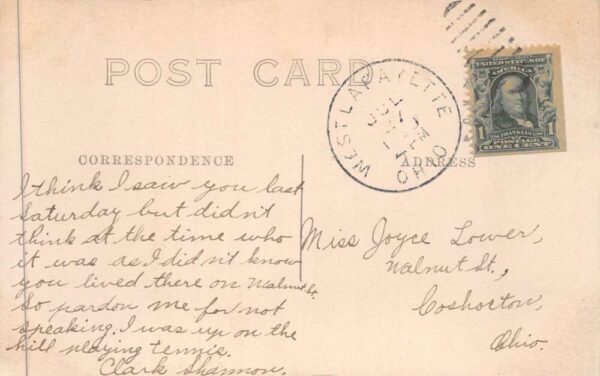 West Lafayette Ohio Church Birds Eye View Real Photo Postcard AA88227 - Image 2