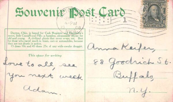 Dayton Ohio Casca Royal Pills Ad Jack and Jill Vintage Postcard AA88229 - Image 2
