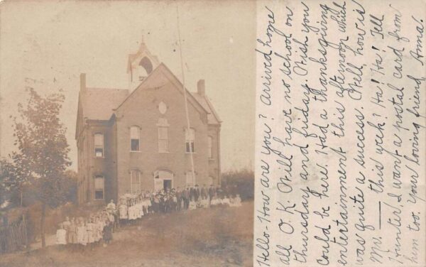 Baltic Ohio School and Children Real Photo Vintage Postcard AA88235