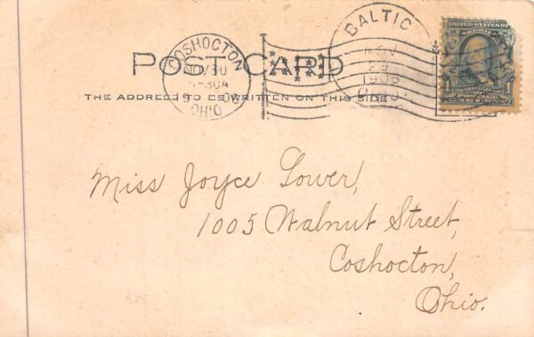 Baltic Ohio School and Children Real Photo Vintage Postcard AA88235 - Image 2