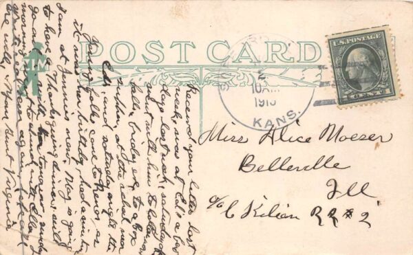 Cottonwood Falls Kansas High School Vintage Postcard AA88246 - Image 2