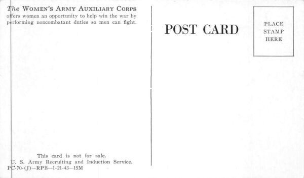 Womens Army Auxiliary Corps Swimming Military Vintage Postcard AA88249 - Image 2