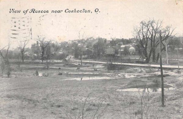 Roscoe Ohio Birds Eye View Vintage Postcard AA88254