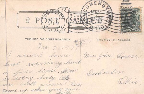 Roscoe Ohio Birds Eye View Vintage Postcard AA88254 - Image 2