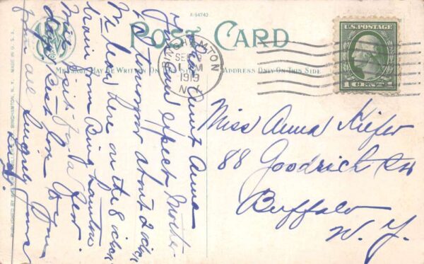 Binghamton New York State Hospital Driveway and Grounds Postcard AA88258 - Image 2