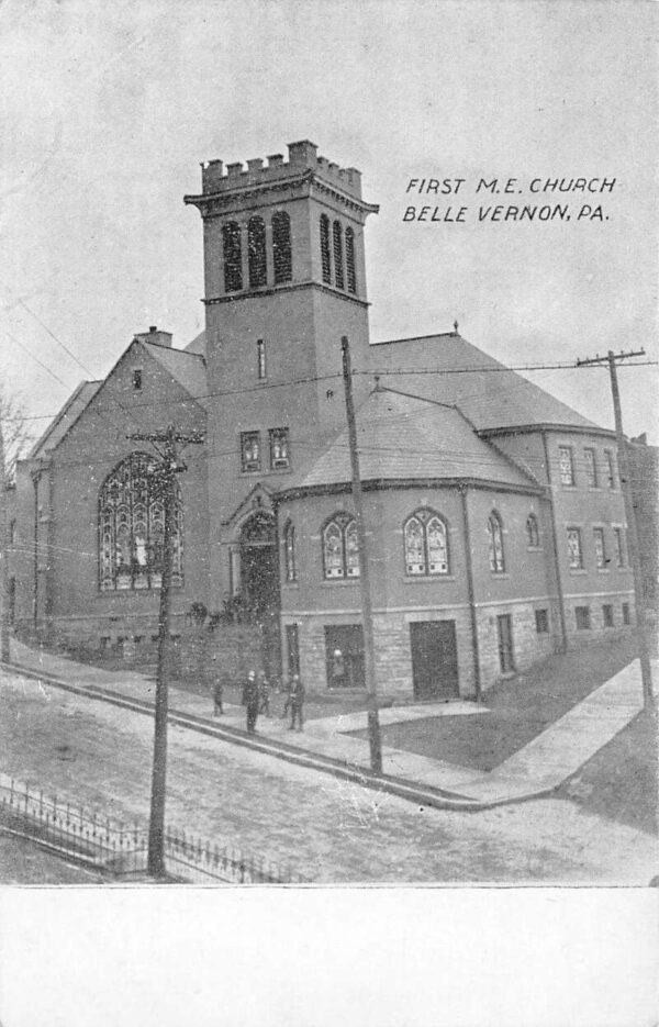 Belle Vernon Pennsylvania First ME Church Vintage Postcard AA88263