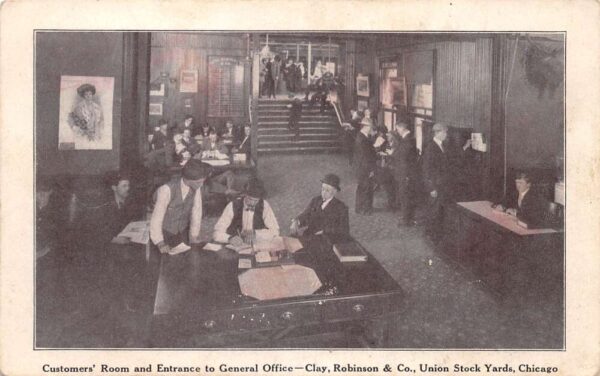 Chicago Illinois Union Stock Yards Clay Robinson Co Customers Room PC AA88269