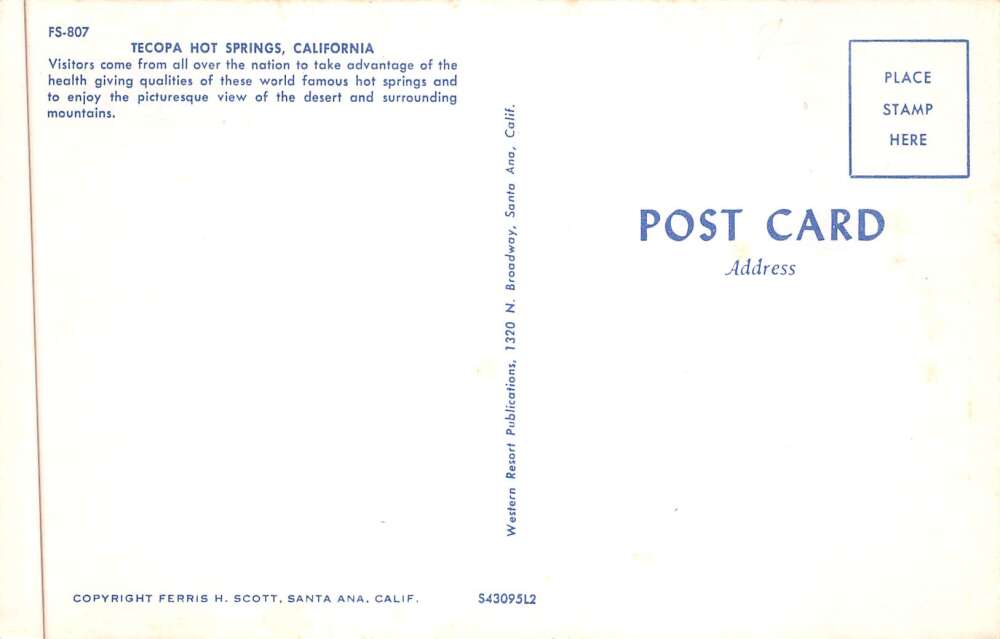 Tecopa Hot Springs California Greetings Trailer Park Vintage Postcard AA88338 - Image 2