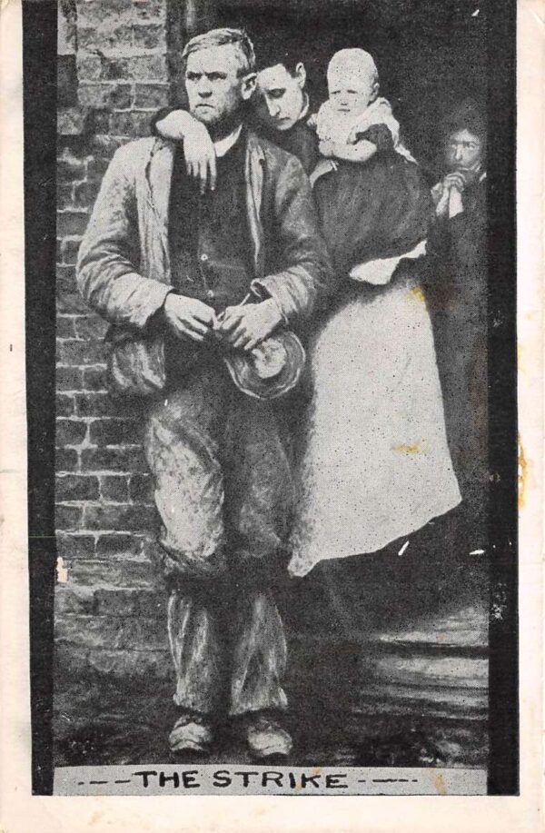 The Strike 1891 Painting by Herbert von Herkomer Vintage Postcard AA88346