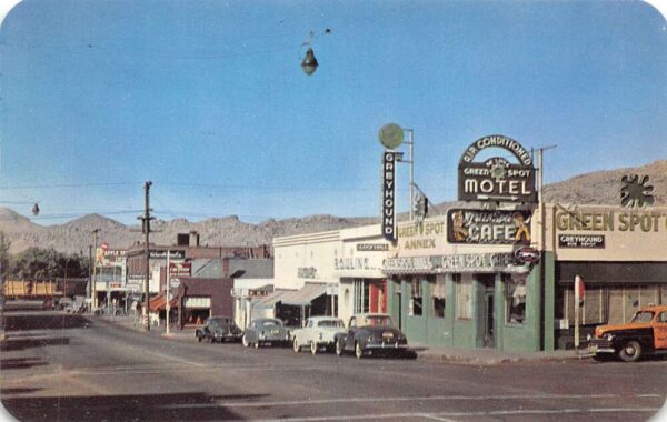 Victorville California Main Street Green Spot Motel Greyhound Depot PC AA88362