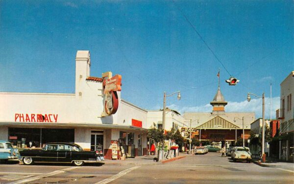 Balboa California Pharmacy Street Scene Vintage Postcard AA88370