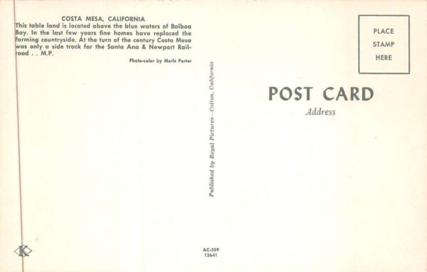 Costa Mesa California Business District Street Scene Vintage Postcard AA88373 - Image 2