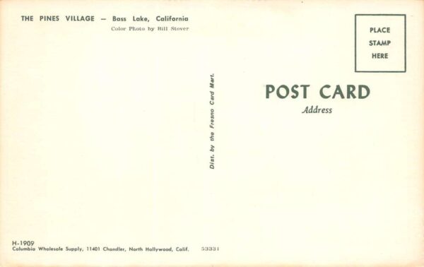 Bass Lake California The Pines Village, Chrome, Vintage Postcard U20603 - Image 2