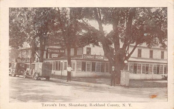 Sloatsburg New York Taylor's Inn, B/W Lithograph, Vintage Postcard U20606
