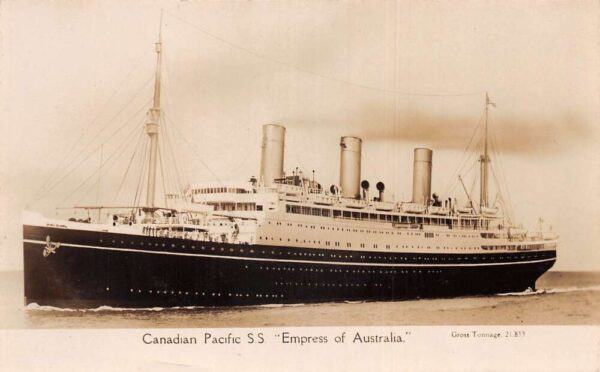 Canadian Pacific SS Empress of Australia Steamer Real Photo Postcard AA88417