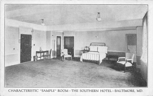 Baltimore Maryland Southern Hotel Room Interior Vintage Postcard AA88421
