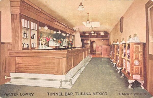 Tijuana Mexico Tunnel Bar Interior View Vintage Postcard AA88433
