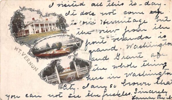 Mt Vernon Virginia Views Private Mail Vintage Postcard AA88444