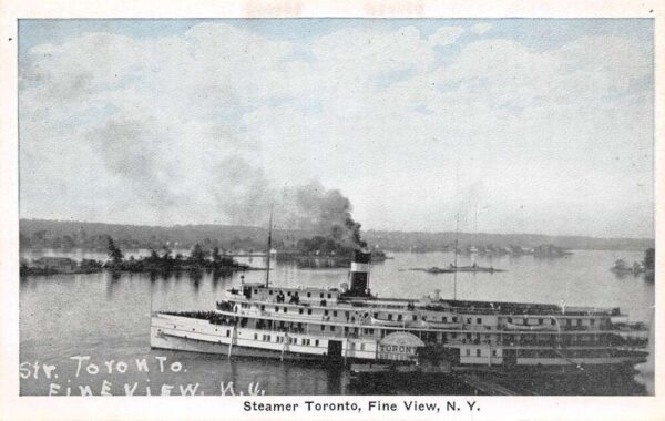 Fine View New York Steamer Toronto, White Border Vintage Postcard U20664