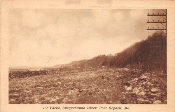 Port Deposit Maryland Ice Packs, Susquehanna River, Vintage Postcard U20672