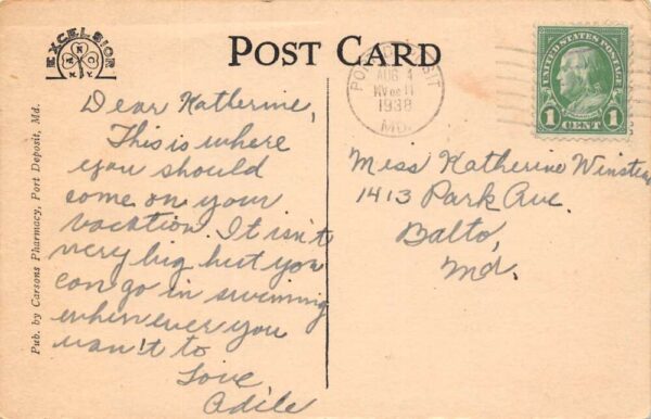 Port Deposit Maryland Ice Packs, Susquehanna River, Vintage Postcard U20672 - Image 2