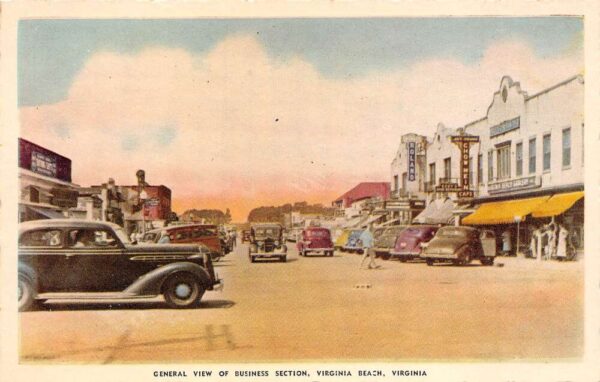 Virginia Beach Virginia General View Of Business Section, Vintage PC U20677