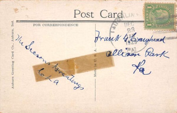 Laughlintown Pennsylvania Lincoln Hwy., Old Compass Inn, Vintage PC U20681 - Image 2