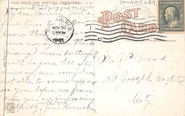 Omaha Nebraska Gustafson and Henrickson Jewelers Jewelry Store Postcard AA88551 - Image 2