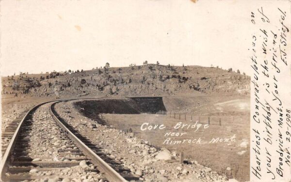 Rimrock Montana Core Railroad Bridge Real Photo Vintage Postcard AA88557